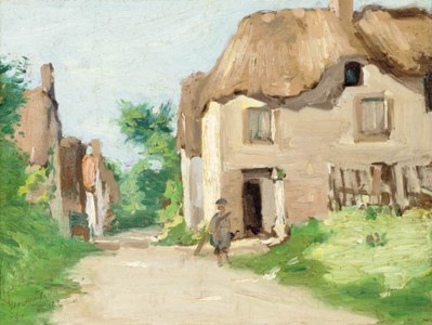 A figure on a country lane