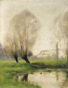 Paysage aux peupliers