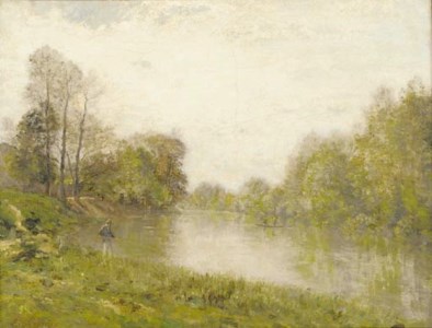 Le pêcheur au bord de la Marne à Charenton