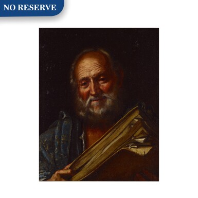 Bearded man holding a book, bust-length