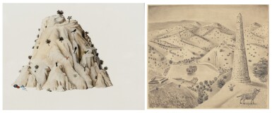 (i) Montagne avec fil (ii) Paysage à la cheminée