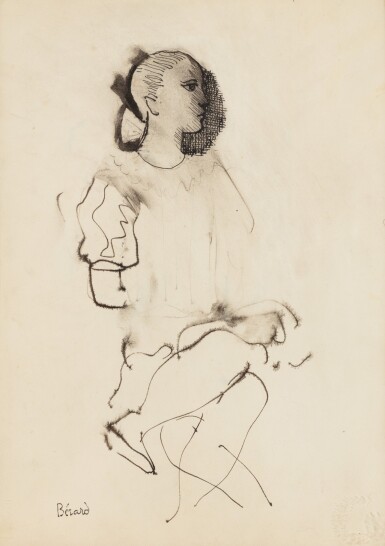 Esquisse de figure assise en collerette