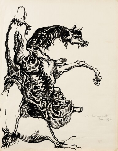 Cavalier sur cheval rétif