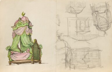 Projet de lit à la turque et autres projets (recto verso)