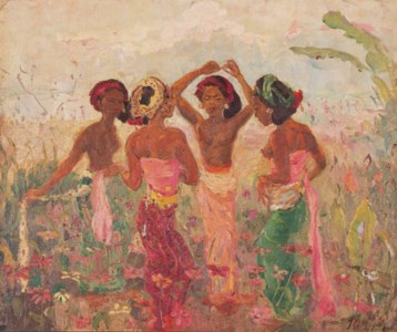 Adrien-Jean Le Mayeur, Balinese girls in the garden