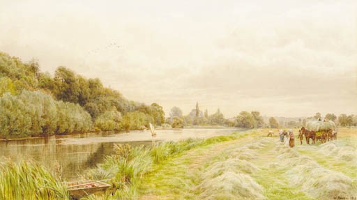 Haymakers beside the river