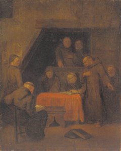 Monks in an interior