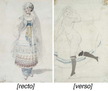 La petite persane (recto) ; and La danseuse (verso)