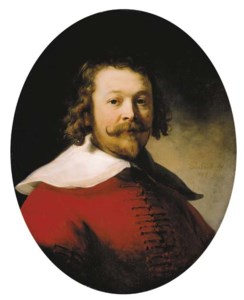 Rembrandt van Rijn, Portrait of a bearded man, bust-length, in a red doublet