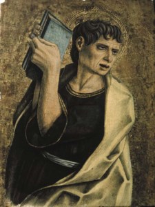 A male saint holding a book