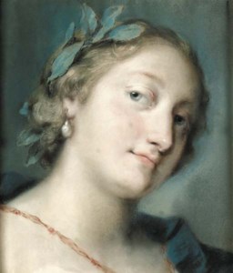 Portrait of a poetess crowned with a laurel wreath, bust-length