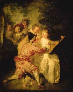 Le Conteur : Artists from the Commedia dell'Arte in a landscape