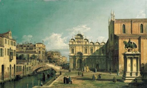 The Campo Santi Giovanni e Paolo, Venice, with the West End of the Church and the Scuola di San Marco