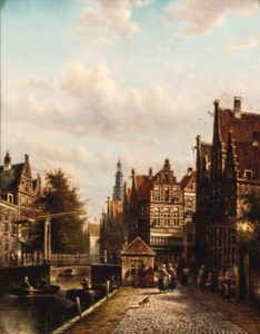 A Dutch town on a canal