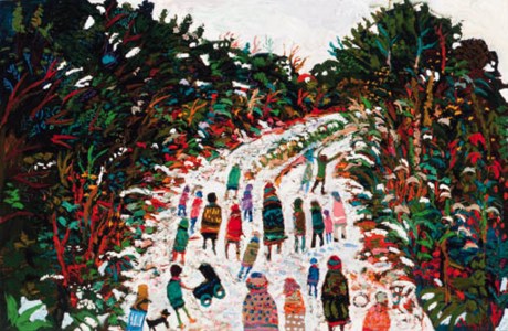 Figures in a Cornish Lane - Winter