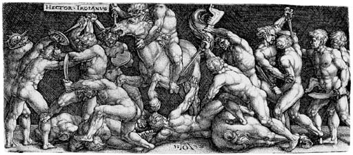 Hector Fighting the Greeks (B., Holl. 70)