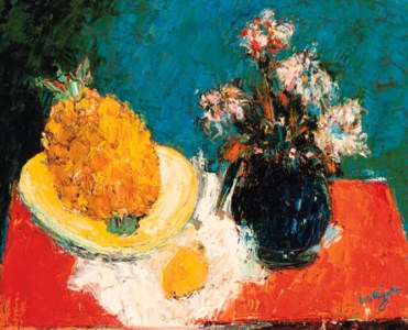 Nature morte avec fleurs et ananas