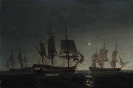 The East Indiaman, Rockingham , being floated off a shoal in the Red Sea, on the night of 8 June 1801