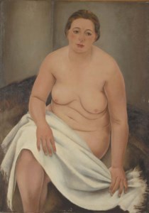 A seated nude with drapery