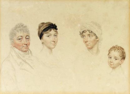 Sir Robert Wigram, Bt., his wife Eleanor, eldest daughter Maria and son, William Pitt