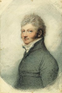 Richard, 2nd Earl of Lucan (1764-1839), facing left in grey coat, white waistcoat and stock, powdered hair