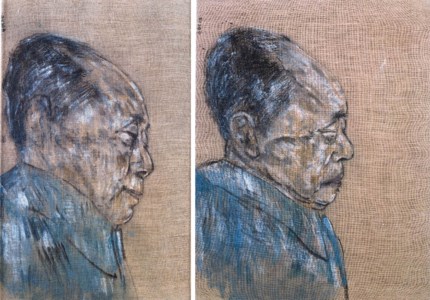 Mao Tse-Tung (In Sarcophagus) signed 'GOLUB' (upper left and overlap) and titled and dated 'MAO TSE-TUNG (IN SARCOPHAGUS) 1978' (on the reverse) acrylic on linen 23 x 18 in. (58.5 x 45.8cm.) Painted in 1978. Mao Tse-Tung (In Sarcophagus-1977) signed 'GOLUB' (upper left) and titled and dated 'MAO TSE TUNG (IN SARCOPHAGUS-1977) 1978' (on the reverse) acrylic on linen 22 x 14 in. (55.9 x 35.5cm.) Painted in 1978. (2)