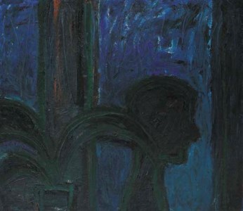 Man with Plant (Blue)