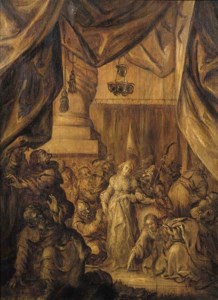 Christ and the woman taken into adultery - en brunaille