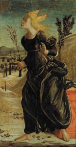 A female Saint in a landscape