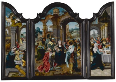 A triptych: The Nativity, The Adoration of the Magi, The Presentation in the Temple