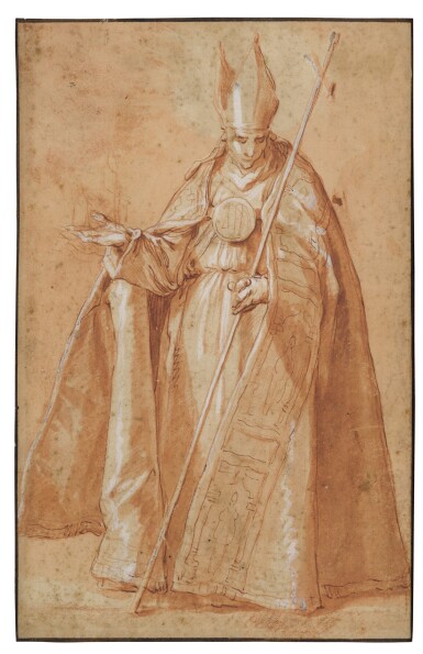 Recto: A Bishop Verso: A drapery study