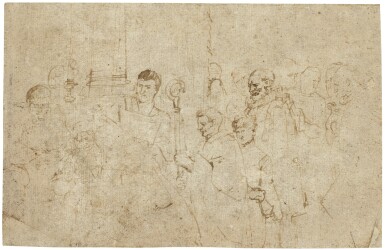 A scene of a religious service, possibly a baptism     