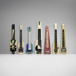 Collection of seven lap steel guitars
