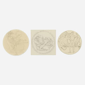 Preliminary sketches for the National Academy of Design's 150th Anniversary medal (three works)