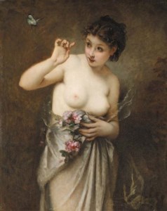 Jeune fille au papillon