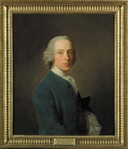 Portrait of Rev. Sir William Moncrieff of Tulliebole, Kinross (1706-1767), half-length, in a blue coat and lace cravat