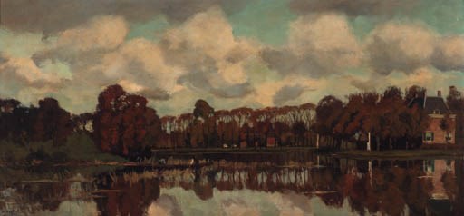 A view on the river De Vecht with peasants at work in a punter