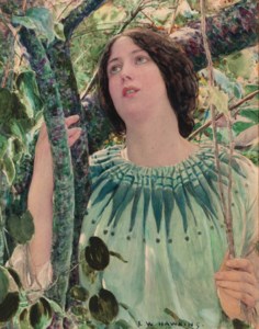 A young girl in a wood