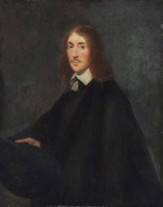 Portrait of a gentleman, small three-quarter length, in a black cloak, holding a hat
