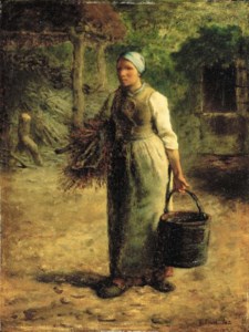 Jean Francois Millet, Woman Carrying Firewood and a Pail