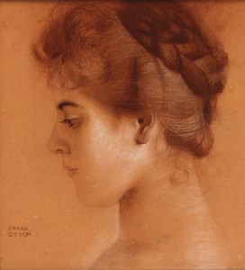 Head study of a young girl in profile