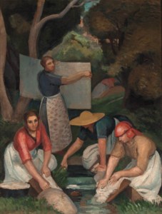 Les laveurs le long de la rivière