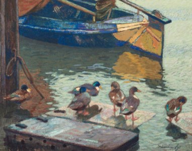 Ducks at the waterfront, Ghent