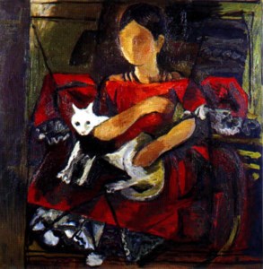 Woman with a cat