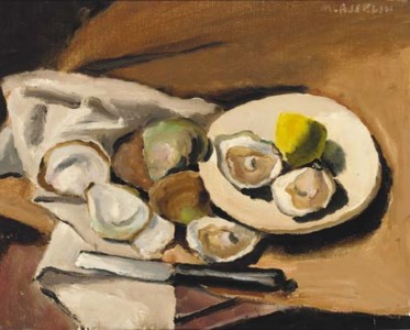 Still life of oysters