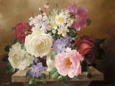 Spring Flowers in a white Vase