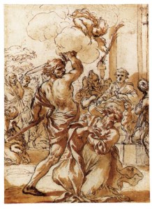 The martyrdom of a Saint ( recto ); Studies of attacking soldiers ( verso )