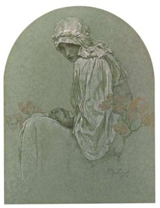 Jeune fille aux rododendrons
