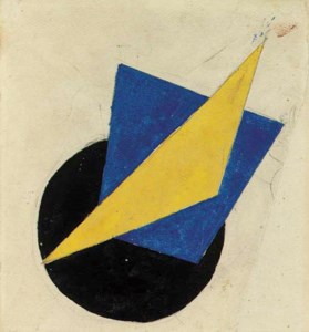 Composition with a Yellow Triangle