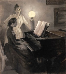 'En ungdomsmelodi', Nuoruuden sävelmä (At the piano)